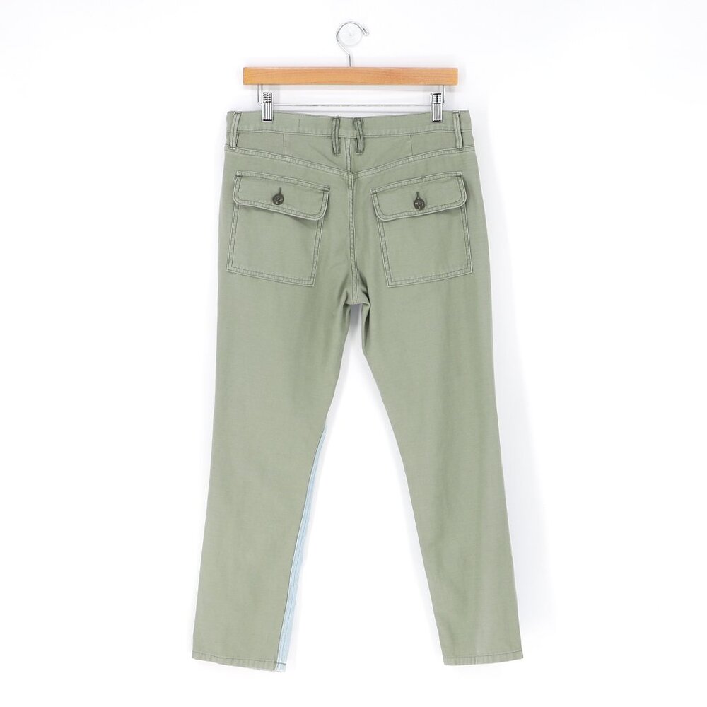 FRAME Le Beau Cargo Pants Boyfriend Fit Canteburry Two Toned Blue Green Size 26 - Picture 4 of 9
